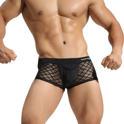 All- match Men's Underwear Breathable Nylon Mesh Boxer Briefs - www.Shopthatapp.com