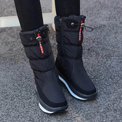 Winter boots New Plus Velvet Thick Cotton Shoes Thermal Middle Tube Waterproof Non-slip Boots - www.Shopthatapp.com