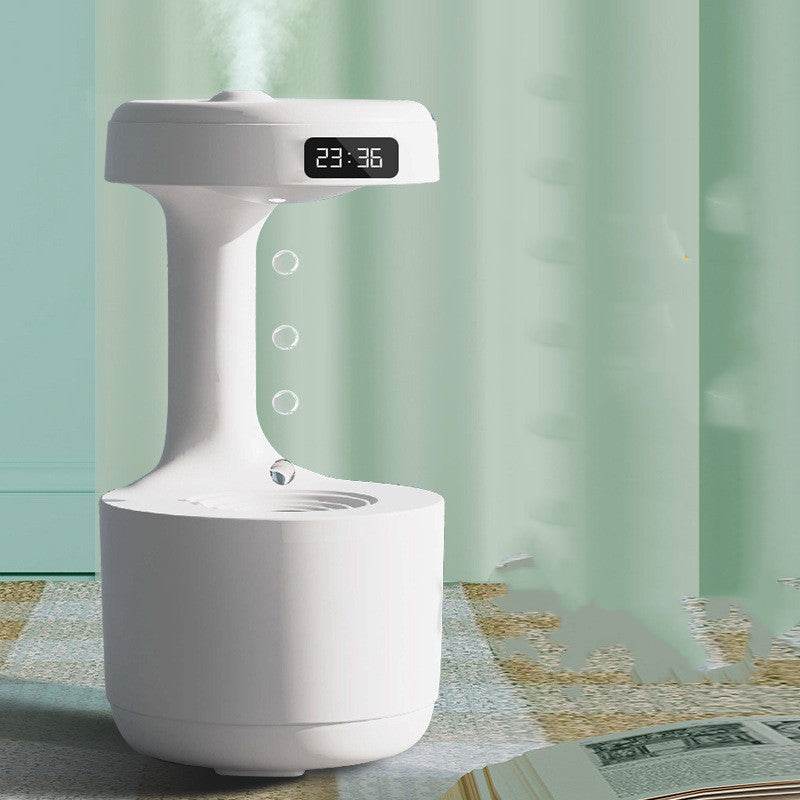Bedroom Anti-Gravity Humidifier With Clock Water Drop Backflow Aroma Diffuser Large Capacity Office Bedroom Mute Heavy Fog Household Sprayer - www.Shopthatapp.com