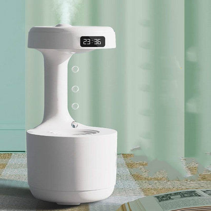 Bedroom Anti-Gravity Humidifier With Clock Water Drop Backflow Aroma Diffuser Large Capacity Office Bedroom Mute Heavy Fog Household Sprayer - www.Shopthatapp.com