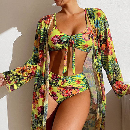 Women's Long Blouse Split Bikini Plus Size Suit - www.Shopthatapp.com