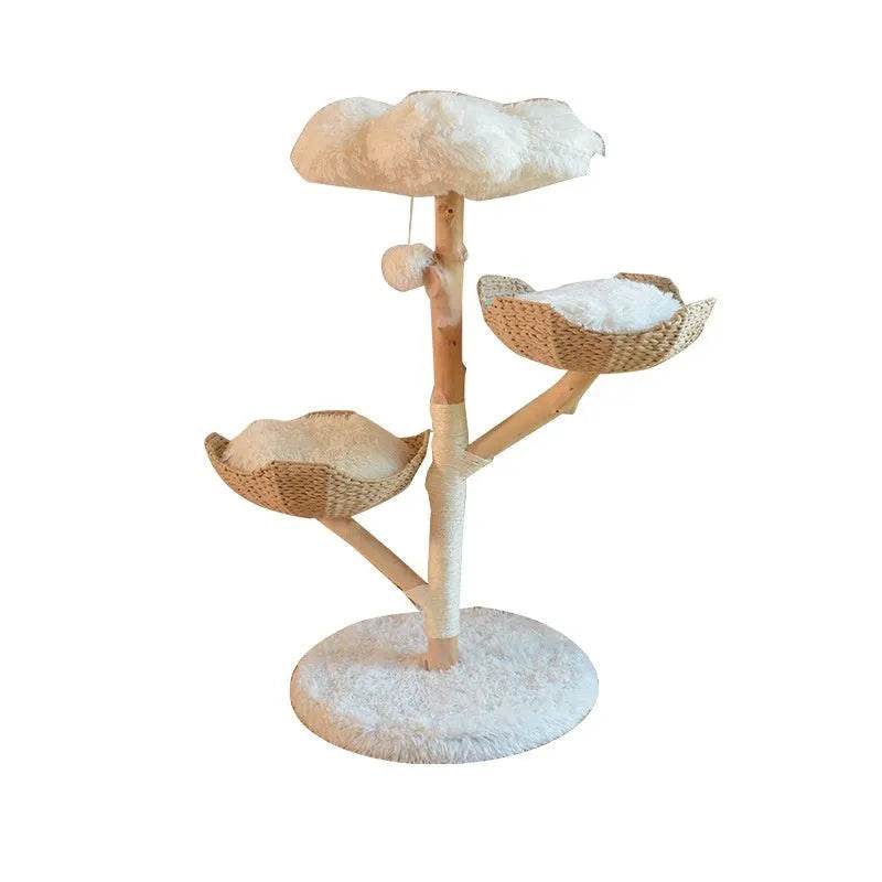Natural Fruit Tree Cat Climbing Frame Solid Wood Rattan Cat Nest Cat Tree - www.Shopthatapp.com