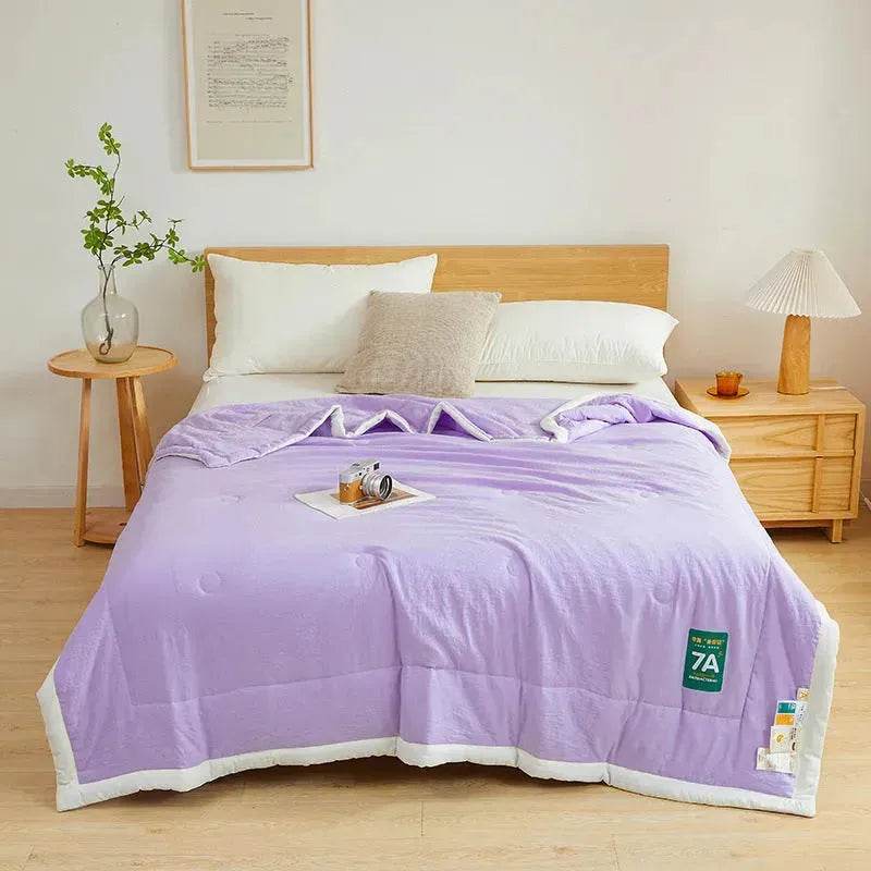 Washable Raw Cotton Summer Cooling Quilt Sage duvet cover - www.Shopthatapp.com