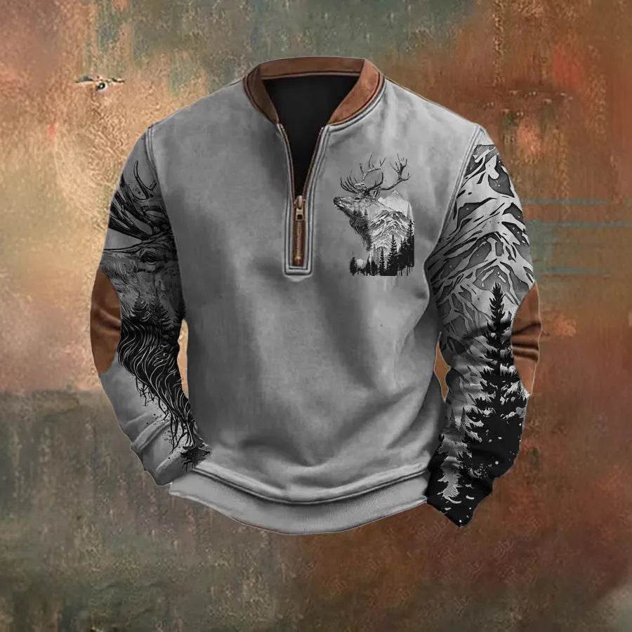 Men Polo Half Zipper  Sweatshirt Men's 3D Printing Pullover top - www.Shopthatapp.com