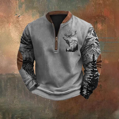 Men Polo Half Zipper  Sweatshirt Men's 3D Printing Pullover top - www.Shopthatapp.com