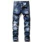men jeans famous D2 Men slim jeans pants mens denim trousers zipper blue hole Pencil Pants - www.Shopthatapp.com