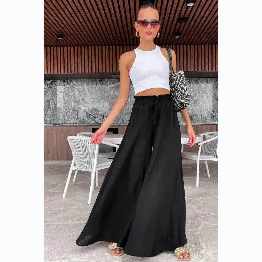 Elastic Waist Fashion Casual Wide-leg Pants For Women - www.Shopthatapp.com