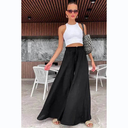 Elastic Waist Fashion Casual Wide-leg Pants For Women - www.Shopthatapp.com