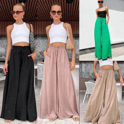 Elastic Waist Fashion Casual Wide-leg Pants For Women - www.Shopthatapp.com