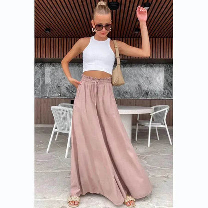 Elastic Waist Fashion Casual Wide-leg Pants For Women - www.Shopthatapp.com