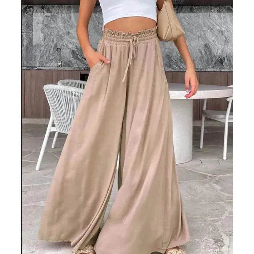 Elastic Waist Fashion Casual Wide-leg Pants For Women - www.Shopthatapp.com