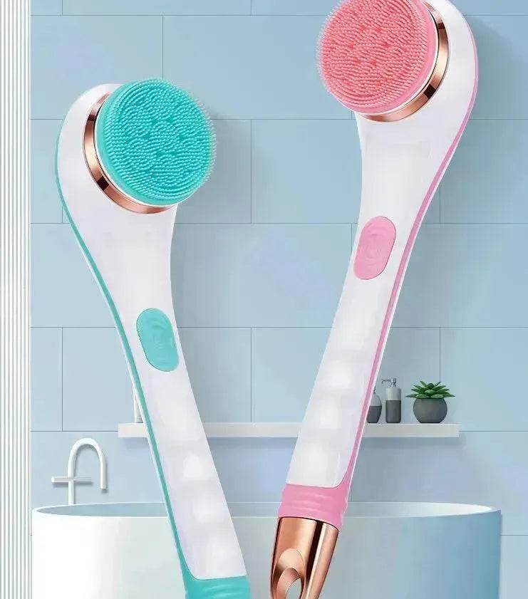 Electric Bath Brush Silicone Back Scrubber USB Rechargeable 2 Speeds Rotating Shower Brush Spa Waterproof Body Cleaning Brush - www.Shopthatapp.com