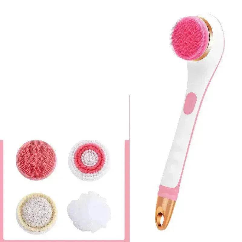 Electric Bath Brush Silicone Back Scrubber USB Rechargeable 2 Speeds Rotating Shower Brush Spa Waterproof Body Cleaning Brush - www.Shopthatapp.com