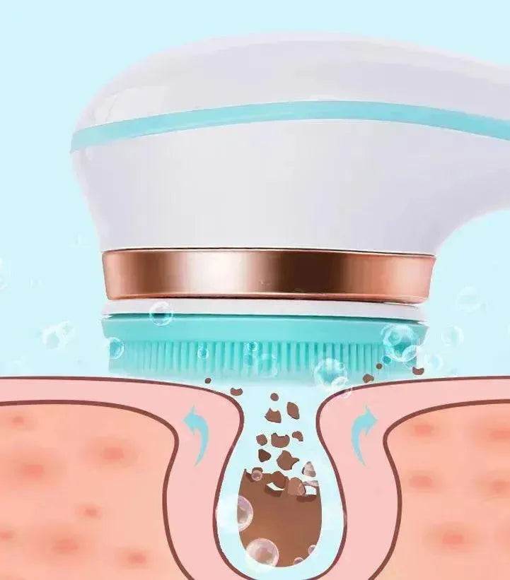 Electric Bath Brush Silicone Back Scrubber USB Rechargeable 2 Speeds Rotating Shower Brush Spa Waterproof Body Cleaning Brush - www.Shopthatapp.com