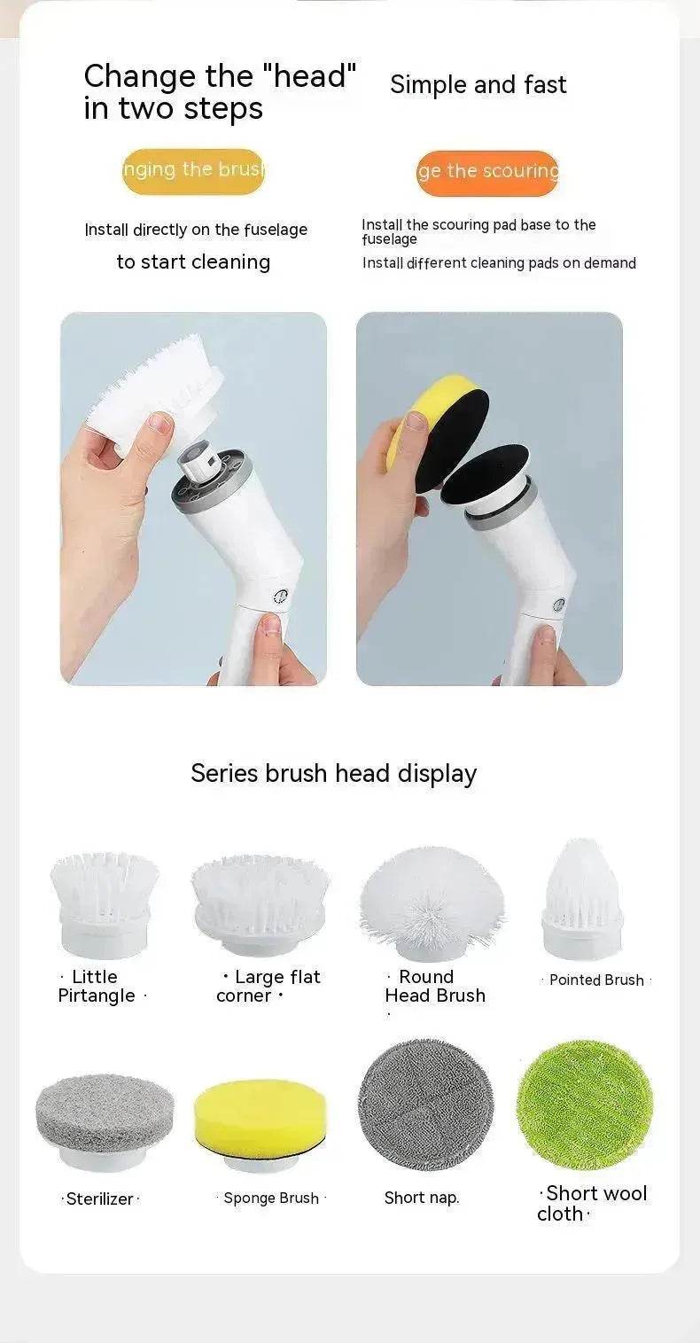 Electric Scrubber Cleaning Wall Long Hadle Elbow Telescopic Multifunction Cleaning Brush - www.Shopthatapp.com