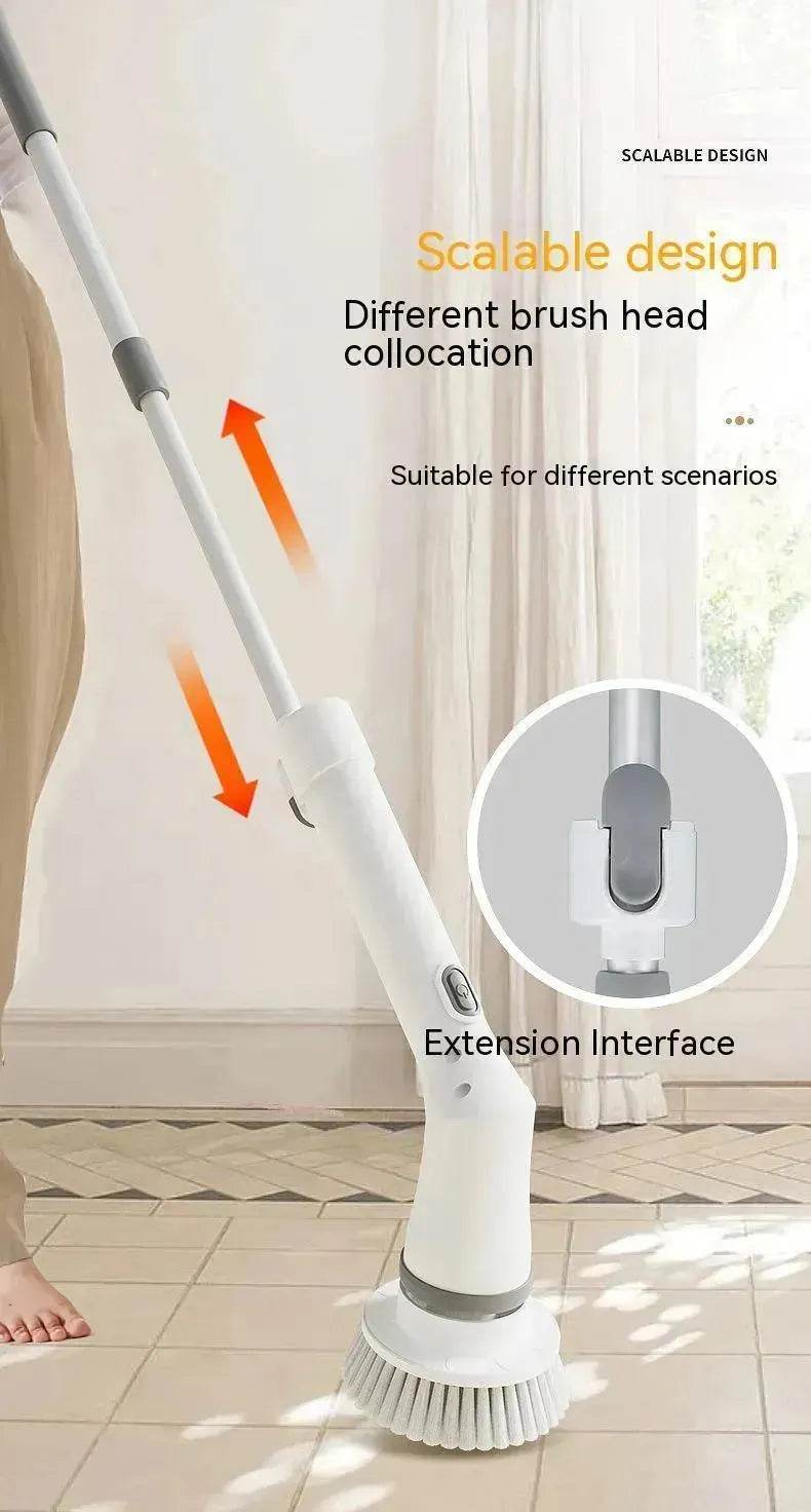 Electric Scrubber Cleaning Wall Long Hadle Elbow Telescopic Multifunction Cleaning Brush - www.Shopthatapp.com