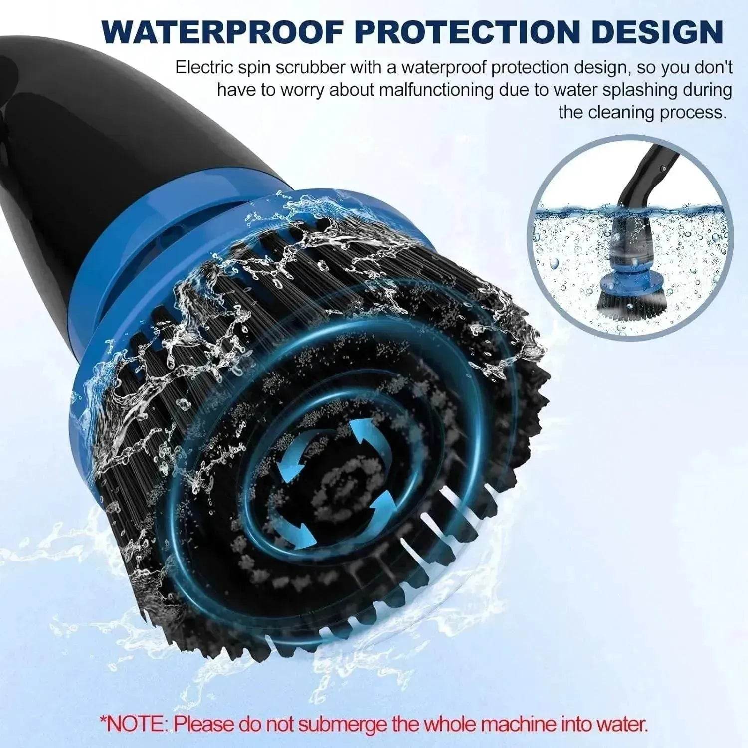 Electric Spin Scrubber, Cordless Cleaning Brush With 4 Replaceable Brush Heads And Adjustable  Handle for Bathroom, Kitchen, Tub, Tile, Floor - www.Shopthatapp.com