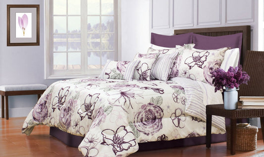 DecoElegance elegant bedroom comforters with floral design and matching pillows for a stylish look