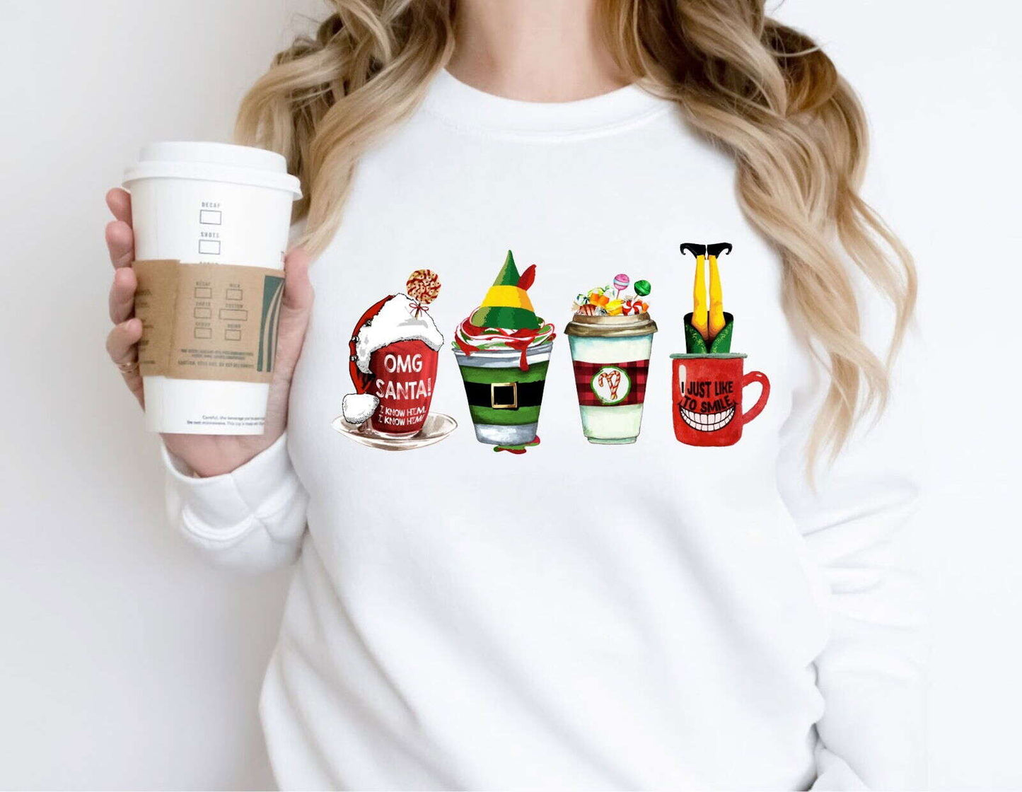 RusticGirls.Trilogy ELF Coffee Crewneck Sweater - Www.Shopthatapp.com