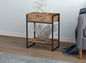 End Accent Table Brown Reclaimed Wood 1 Drawer 1 Shelf Black Metal - www.Shopthatapp.com