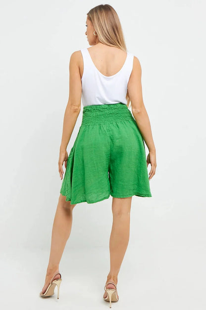 Esme Buttoned Detail Linen Short - www.Shopthatapp.com