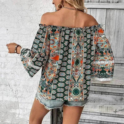 European American Fashion Floral Print Women's Blouse - www.Shopthatapp.com