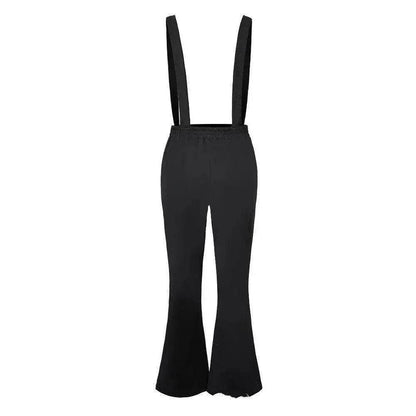 European And American High Waist Strap Casual Flared Jeans Pants - www.Shopthatapp.com