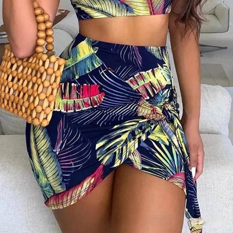 European And American Navy Blue Printed Shoulder Suit - www.Shopthatapp.com