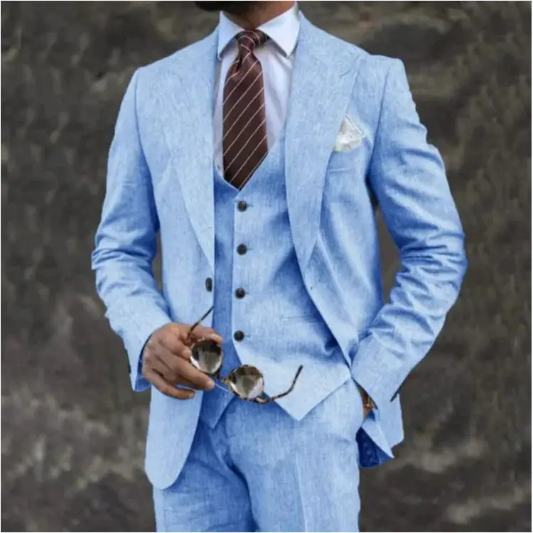European And American Pink Business Casual Suit Three-piece Suit Men - www.Shopthatapp.com