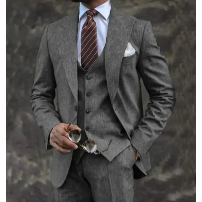 European And American Pink Business Casual Suit Three-piece Suit Men - www.Shopthatapp.com