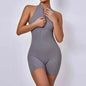 European And American Quick-drying Pleated No Embarrassment Line Tight Zipper Peach Hip Jumpsuit - www.Shopthatapp.com