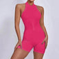 European And American Quick-drying Pleated No Embarrassment Line Tight Zipper Peach Hip Jumpsuit - www.Shopthatapp.com