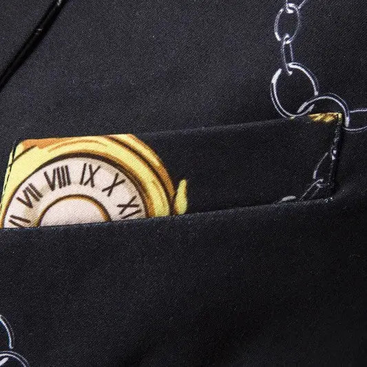 European And American Style Irregular Chain Printing High-grade Flower Suit Men - www.Shopthatapp.com