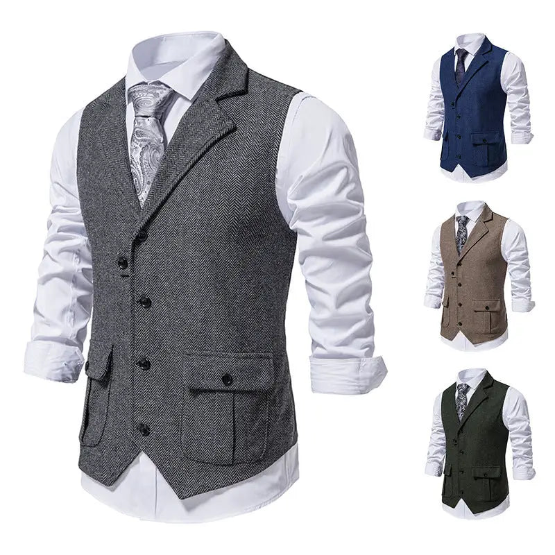 European Single Breasted Retro Vest Men - www.Shopthatapp.com