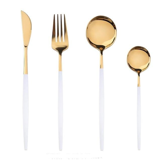 Eva Gold Tip Flatware - www.Shopthatapp.com