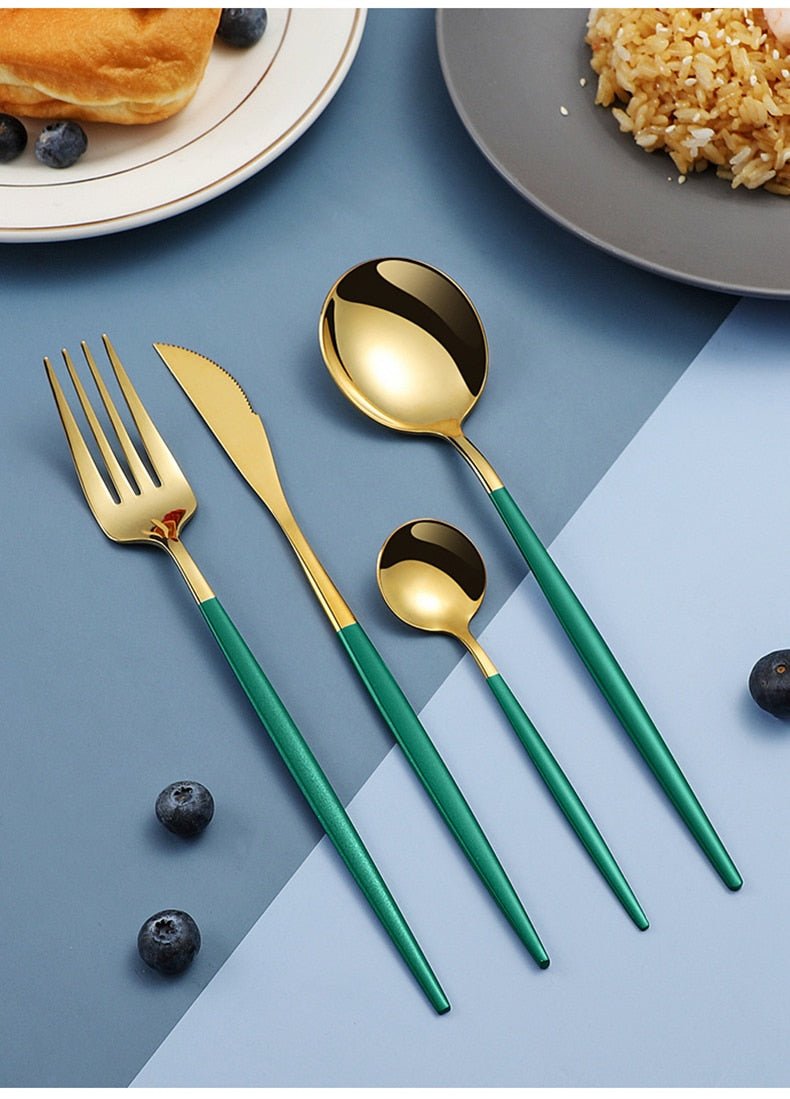 Eva Gold Tip Flatware - www.Shopthatapp.com