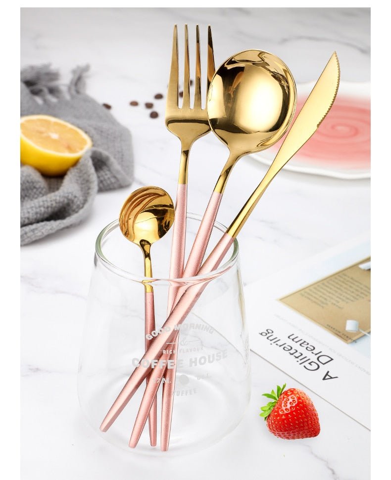 Eva Gold Tip Flatware - www.Shopthatapp.com