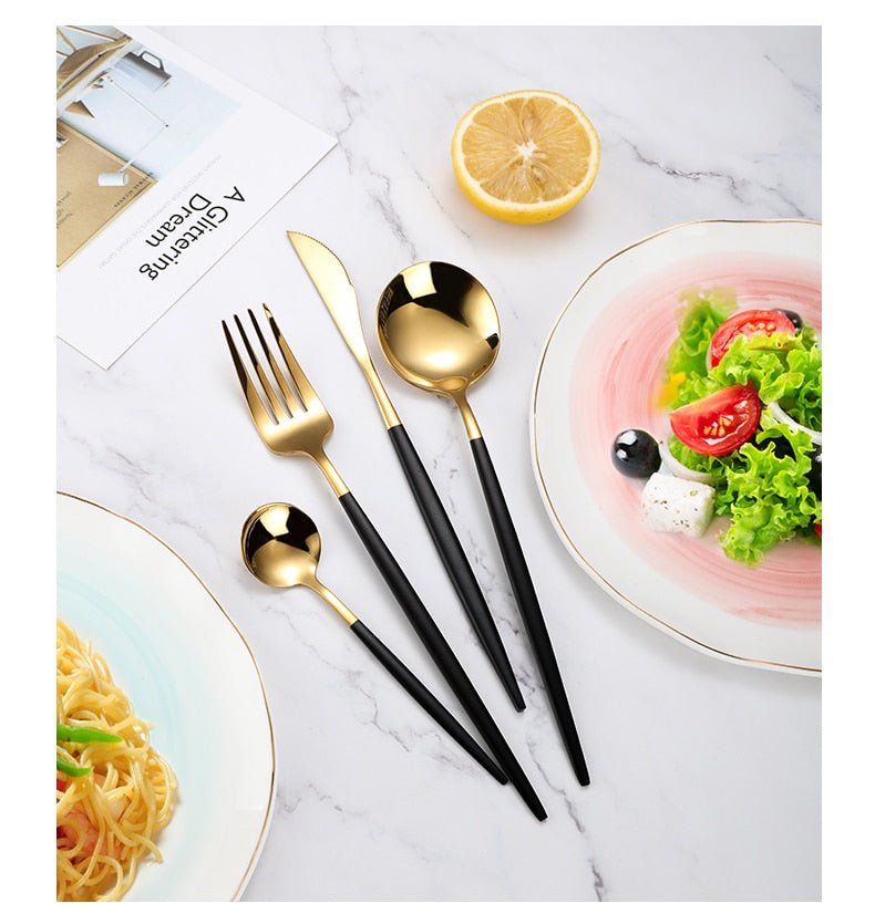 Eva Gold Tip Flatware - www.Shopthatapp.com