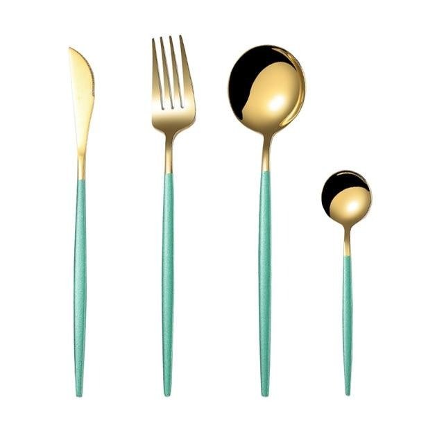 Eva Gold Tip Flatware - www.Shopthatapp.com