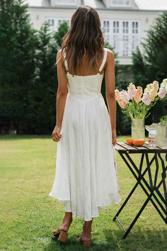 Eve strappy cotton camisole long dress - www.Shopthatapp.com
