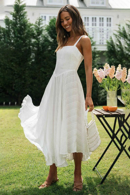 Eve strappy cotton camisole long dress - www.Shopthatapp.com