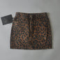 Leopard Print Mini Denim Skirt Women's High Waist Pencil Skirt - www.Shopthatapp.com