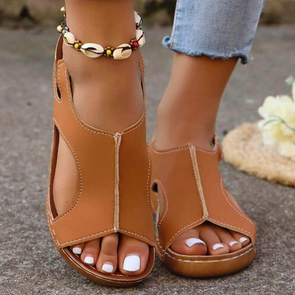 New Summer Wedges Sandals With Elastic Band Design Casual Fish Mouth Shoes For Women - www.Shopthatapp.com