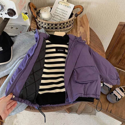 Children Fashion Personality Hoodie Padded Windproof  Winter Coat Jacket Kids - www.Shopthatapp.com