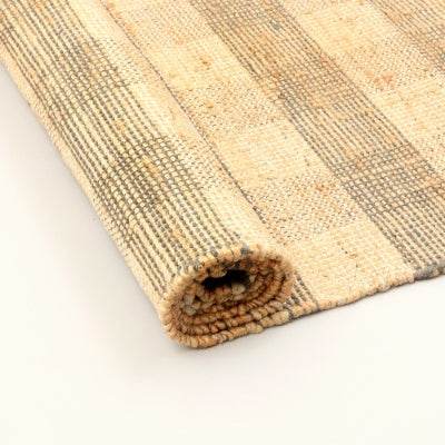 Artisan Hand Woven Jute  Cotton Grey Plaid Rug-5X7 Ft - www.Shopthatapp.com