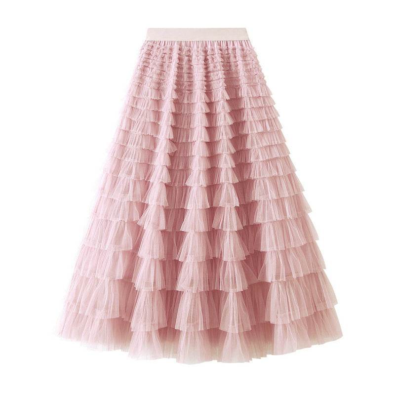Cake Skirt Women's White Gauze long Layered tulle Skirt - www.Shopthatapp.com