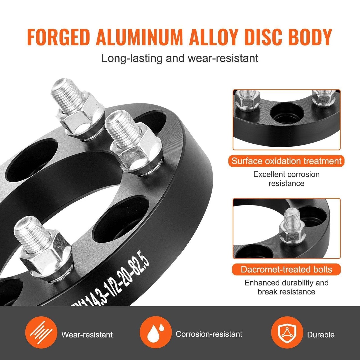 Wheel Spacers Wheel Adapters 5 Lug Forged Spacer 4 PCS Black - www.Shopthatapp.com