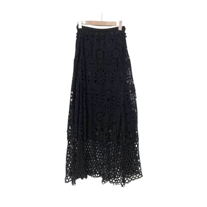 Spring Summer Crochet Lace Patchwork A- Line Beach Skirt Holiday Style Hollow-out flared flowy Maxi Skirt - www.Shopthatapp.com