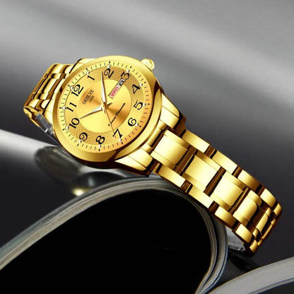 Ultra-thin Steel Strap Double Calendar Luminous Watrproof Watch - www.Shopthatapp.com