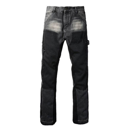 Denim Non-elastic Slim Fit Bootcut Trousers Men Jeans - www.Shopthatapp.com